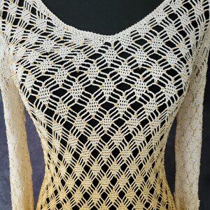 Hand Crochet Dip Dye Long Sleeve Top